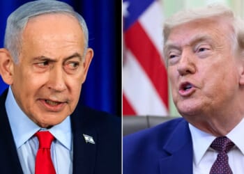"I’m a wartime president, he’s a wartime prime minister," President Donald Trump said in explaining his sometimes-volatile relationship with Israeli Prime Minister Benjamin Netanyahu, left.