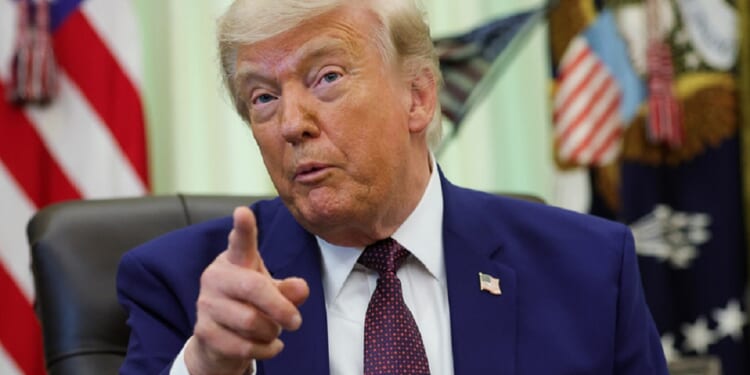 President Donald Trump, pictured in a June 3 file photo in the Oval Office.