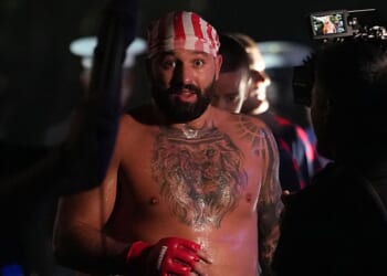 Josh Hokit is pictured after defeating Derrick Lewis in a heavyweight bout during UFC Freedom 250 on the South Lawn of the White House Sunday in Washington, D.C.