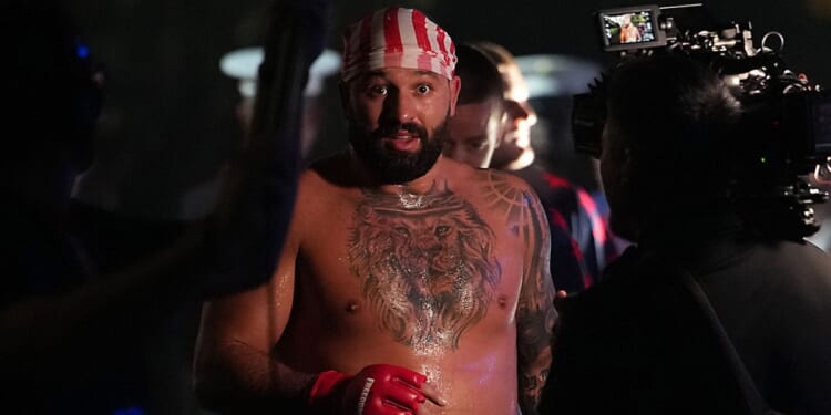 Josh Hokit is pictured after defeating Derrick Lewis in a heavyweight bout during UFC Freedom 250 on the South Lawn of the White House Sunday in Washington, D.C.