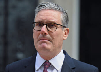 A sad-looking UK Prime Minister Keir Starmer