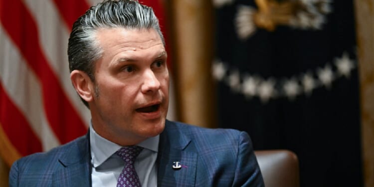 Secretary of War Pete Hegseth, pictured in a May 27 file photo from the White House Cabinet room.