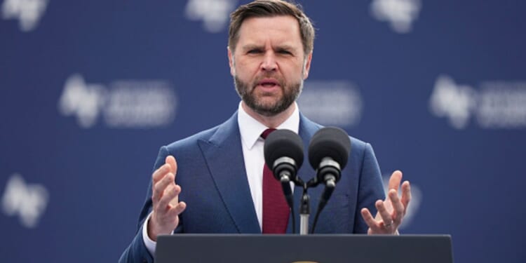 Vice President J.D. Vance speaks at an Air Force Academy graduation ceremony on May 28, 2026.