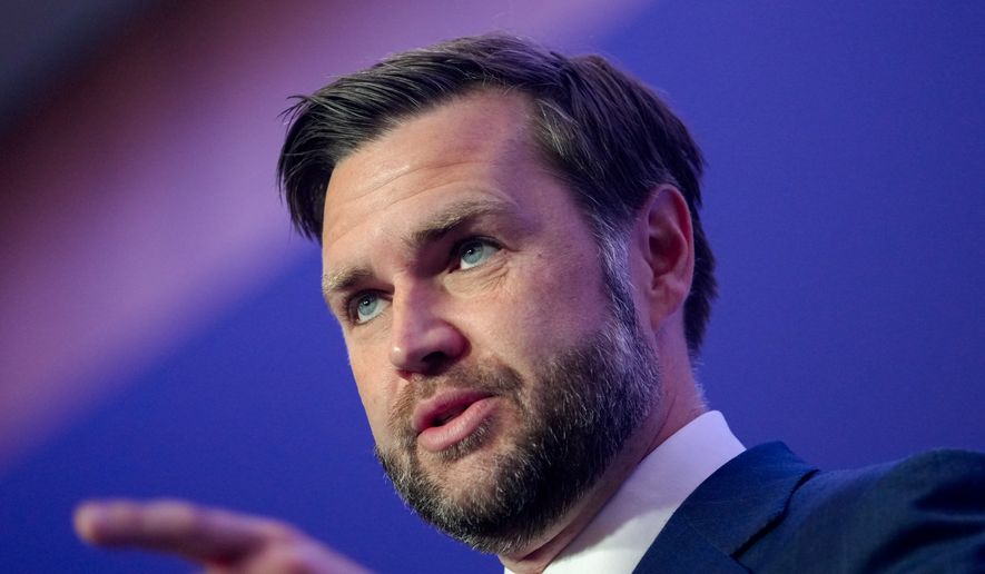 Vice President J.D. Vance speaks to members of the media after the U.S. and Iran held high-level talks at the Burgenstock Resort in Obbuergen, near Lucerne, in Switzerland, Monday, June 22, 2026. (Nathan Howard/Pool Photo via AP)
