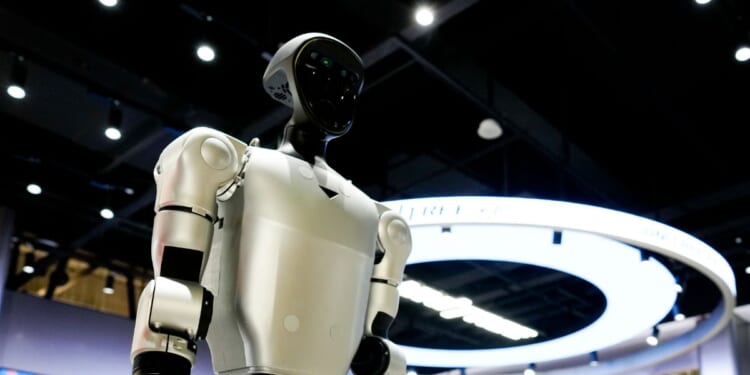 A Hangzhou Unitree Technology Co. robot at the company's store during its opening at the JD.com Inc. Shuangjing shopping center on Feb. 24, 2026, in Beijing, China.