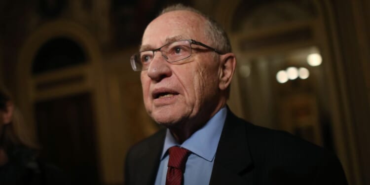 Attorney Alan Dershowitz, a member of President Donald Trump's legal team, speaks to the press in the Senate Reception Room during the Senate impeachment trial at the U.S. Capitol on Jan. 29, 2020, in Washington, D.C.