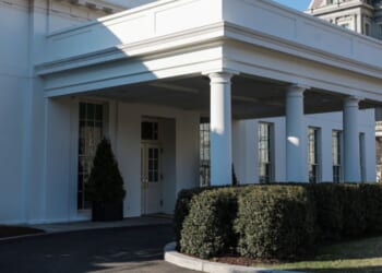 The West Wing is pictured on a sunny day on February 28, 2026.