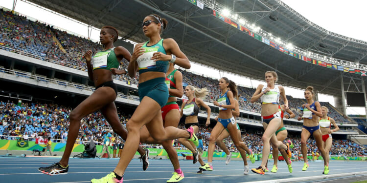 RIO DE JANEIRO, BRAZIL - AUGUST 12: Diane Nukuri-Johnson of Burundi competes in the Women's 10,000 metres final on Day 7 of the Rio 2016 Olympic Games at the Olympic Stadium on August 12, 2016 in Rio de Janeiro, Brazil. (Photo by Cameron Spencer/Getty Images)
