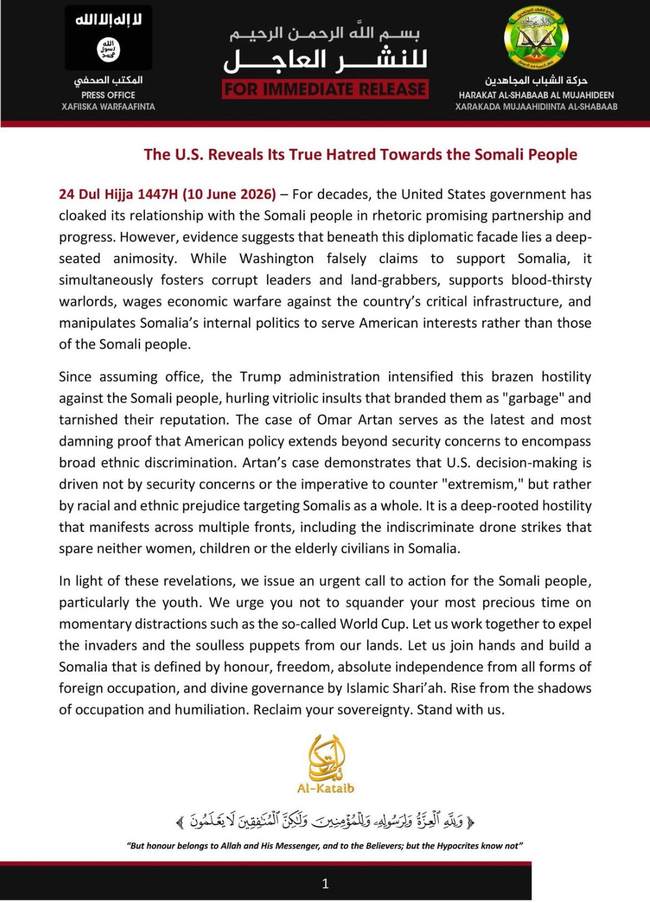 al-Shabaab press release