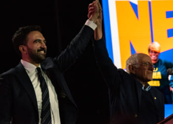 Over 13,000 people pack Forest Hills Stadium in Queens, New York, for mayoral candidate Zohran Mamdani's New York Is Not For Sale rally on October 26, 2025. (Photo by Neil Constantine/NurPhoto via Getty Images)