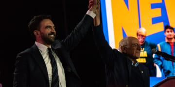 Over 13,000 people pack Forest Hills Stadium in Queens, New York, for mayoral candidate Zohran Mamdani's New York Is Not For Sale rally on October 26, 2025. (Photo by Neil Constantine/NurPhoto via Getty Images)