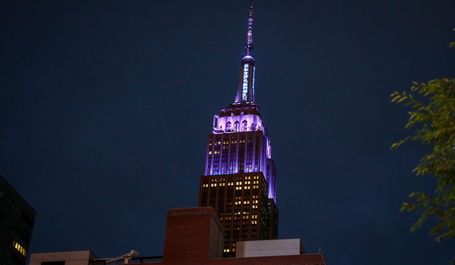 The Empire State Building is viewed across from Madison Square Garden on Friday, July 3, 2026, in New York. (Photo by Andy Kropa/Invision/AP)