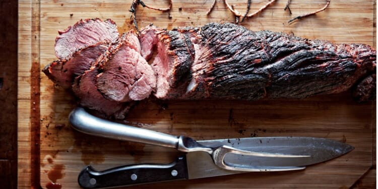This smoky, fire-kissed beef tenderloin with herb butter comes from Canal House