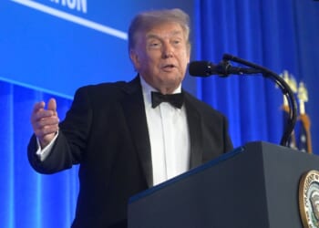 Trump returns to rescheduled correspondents’ dinner armed with insults and praise