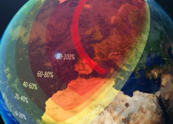 A map of the total solar eclipse in August 2026