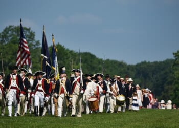 Historical re-enactors in Mount Vernon, Va.,