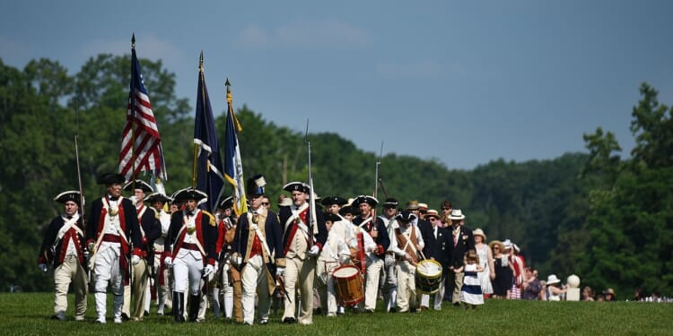 Historical re-enactors in Mount Vernon, Va.,
