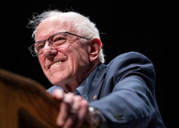 U.S. Sen. Bernie Sanders (I-VT) speaks at a rally at the Detroit Opera House on July 18, 2026 in Detroit, Michigan.