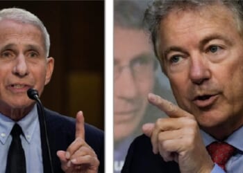 Dr. Anthony Fauci, left, former director of the National Institutes of Allergy and Infectious Diseases; Sen. Rand Paul of Kentucky, right.