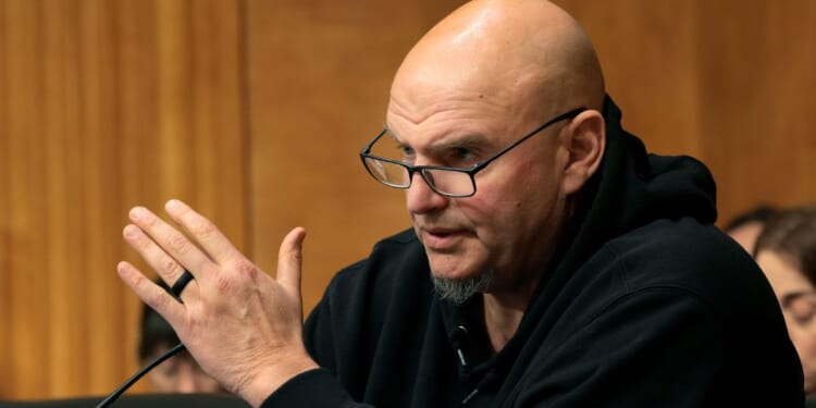 Sen. John Fetterman speaks during a hearing on oversight of the Department of Homeland Security before the Senate Homeland Security and Governmental Affairs Committee in the Dirksen Senate Office Building on Feb. 12, 2026, in Washington, D.C.
