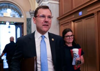 GOP Rep. Thomas Kean Jr. of New Jersey arrives at the U.S. Capitol Tuesday with his wife Rhonda Kean, right.