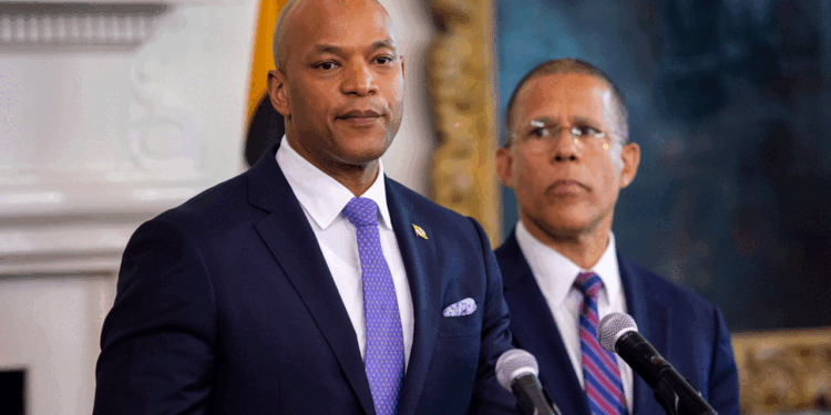 Maryland Governor Wes Moore, Maryland AG Anthony Brown, and Dr. Jeff Kukucka, a legal psychologist from Towson University, announce the findings of an independent audit of the Maryland Office of the Chief Medical Examiner. The report found that in more than half of the 87 cases reviewed, the case reviewers disagreed with the OCME's original determination of manner of death. (Photo by Robb Hill for The Washington Post via Getty Images)