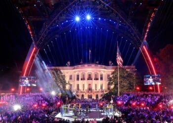 UFC Freedom 250 is seen on the South Lawn of the White House on June 14, 2026, in Washington, D.C.