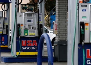 A USA Gasoline gas station in Los Angeles, California on May 4, 2026.
