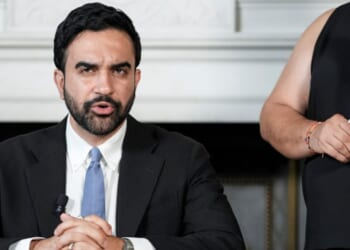 Mayor of New York Zohran Mamdani speaks at his desk on July 3, 2026.