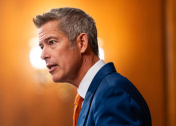 U.S. Secretary of Transportation Sean Duffy during a press conference.