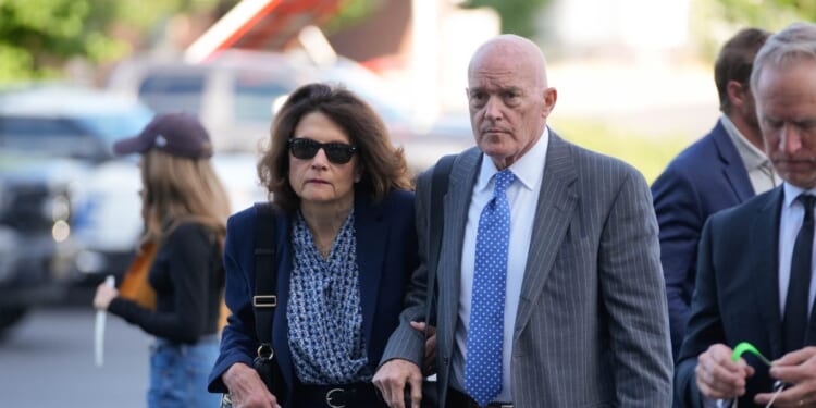 Charlie Kirk's parents, Robert Kirk and Kathryn Kirk, arrive at the courthouse for a weeklong preliminary hearing for Tyler Robinson, the man accused of killing Charlie Kirk, on July 6, 2026, in Provo, Utah.