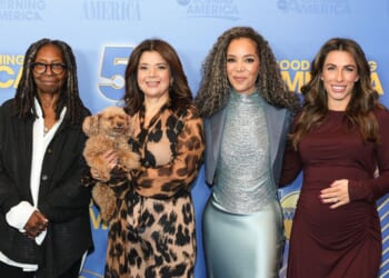 Whoopi Goldberg, Ana Navarro, Sunny Hostin, and Alyssa Farah Griffin attend Good Morning America's 50th Anniversary Celebration on Nov. 3, 2025, in New York City.