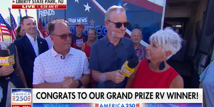 The 'Fox & Friends' co-hosts reveal the winner of the 'For All America Road Trip' RV, sponsored by Camping World, at Liberty State Park, N.J. After the reveal, every finalist receives a surprise.