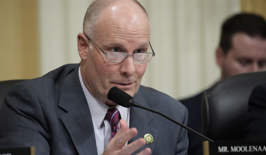 Rep. John Moolenaar, R-Mich., questions witnesses during a hearing on Capitol Hill, Feb. 28, 2023, in Washington. (AP Photo/Alex Brandon) **FILE**