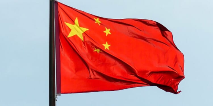 The Chinese flag flies in the wind on August 28, 2024.