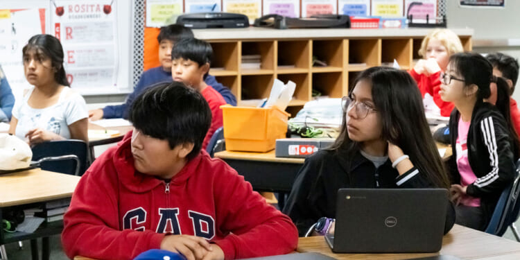 February 12: Students in Lindsay Rachal's class listen to Garden Grove Unified School District Superintendent Gabriela Mafi at Rosita Elementary School in Santa Ana, CA on Thursday, February 12, 2026. (Photo by Paul Bersebach/MediaNews Group/Orange County Register via Getty Images)