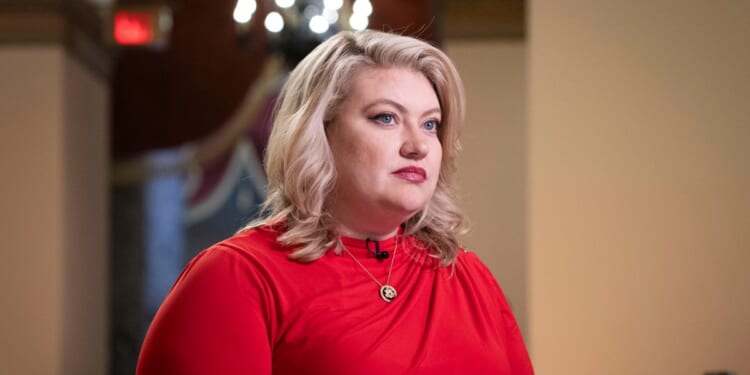 Rep. Kat Cammack prepares for a TV interview at the Capitol in Washington, D.C., on July 11, 2024.