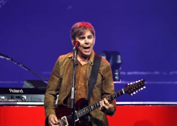 Jonathan Cain of Journey performs at TD Coliseum on March 9, 2026, in Hamilton, Ontario.
