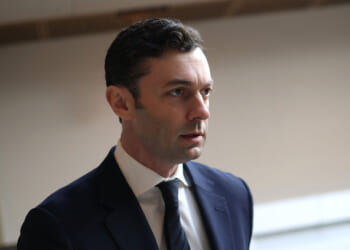 Sen. Jon Ossoff (D-GA) leaves a Senate Armed Services Committee January 13, 2026 in Washington, DC.