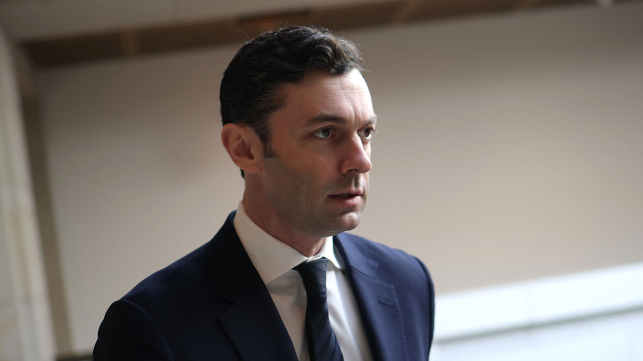 Sen. Jon Ossoff (D-GA) leaves a Senate Armed Services Committee January 13, 2026 in Washington, DC.