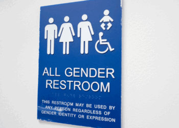 All-gender restroom sign.