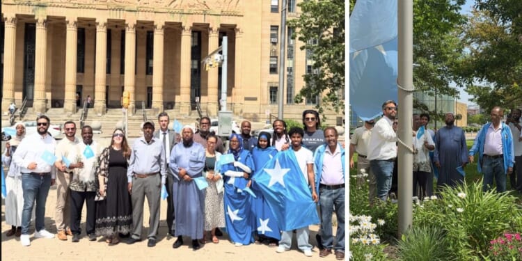 The Somali flag was raised Wednesday in Buffalo, New York, to mark Somali Independence Day. The ceremony was reportedly promoted by a Buffalo city council member.