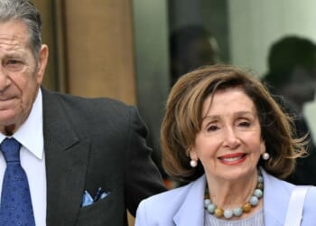 Former House Speaker Rep. Nancy Pelosi, a California Democrat, is pictured, right, with her husband Paul Pelosi, at the opening of the Barack Obama Presidential Center in Chicago, Illinois, on June 18.