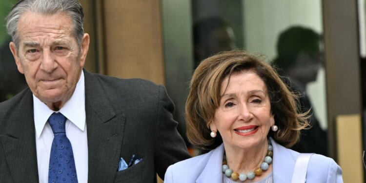 Former House Speaker Rep. Nancy Pelosi, a California Democrat, is pictured, right, with her husband Paul Pelosi, at the opening of the Barack Obama Presidential Center in Chicago, Illinois, on June 18.