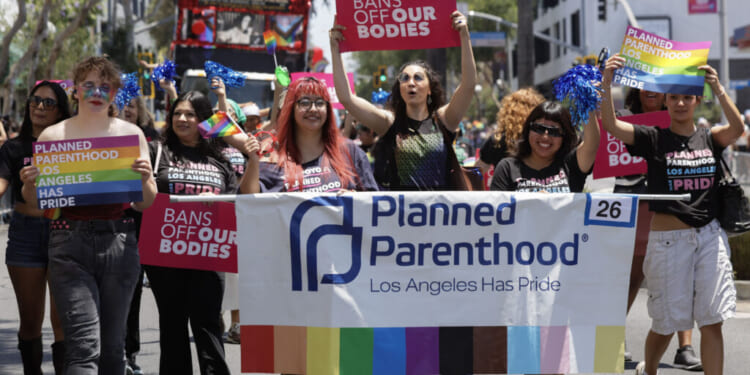 Planned Parenthood attends the 2026 WeHo Pride Parade on June 7 in West Hollywood, California. (Rodin Eckenroth/Getty Images)