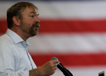Democratic U.S. Senate candidate Graham Platner speaks at his Primary Election event on June 9, 2026.