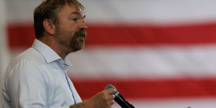 Democratic U.S. Senate candidate Graham Platner speaks at his Primary Election event on June 9, 2026.