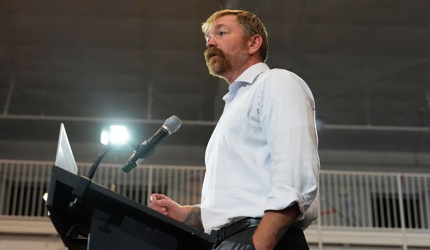 Democratic U.S. Senate candidate Graham Platner speaks during a primary election night watch party after winning the Democratic nomination Tuesday, June 9, 2026, in Blue Hill, Maine. (AP Photo/Robert F. Bukaty) **FILE**