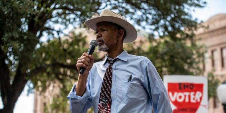Texas NAACP President Gary Bledsoe speaks at a rally at the Texas Capitol on June 20, 2021, in Austin, Texas.