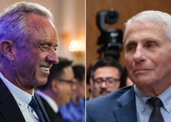 Health and Human Services Secretary Robert F. Kennedy Jr., left, shared a quip about former National Institutes of Health Director Dr. Anthony Fauci, right.
